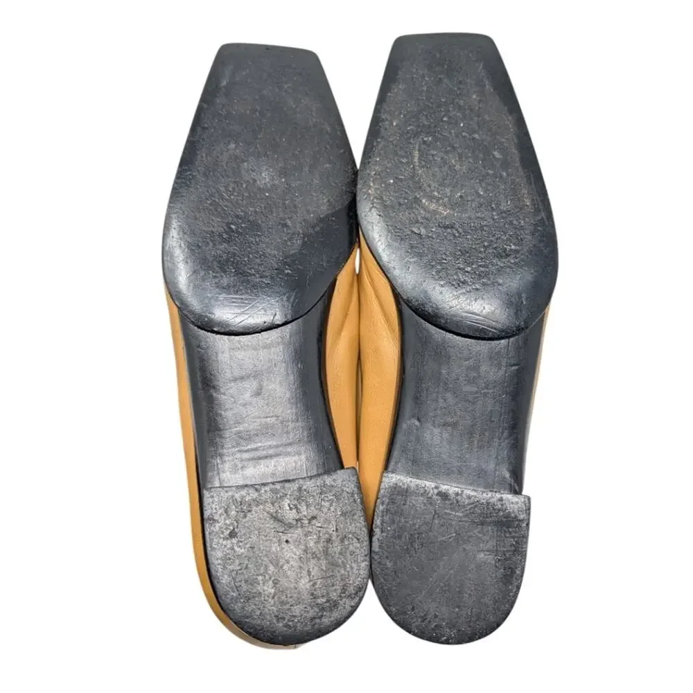 Chanel Vintage Square Toe Ballet Pump CC Logo Beige Black Bow 90s Y2K 8.5 | 9 - Picture 10 of 11